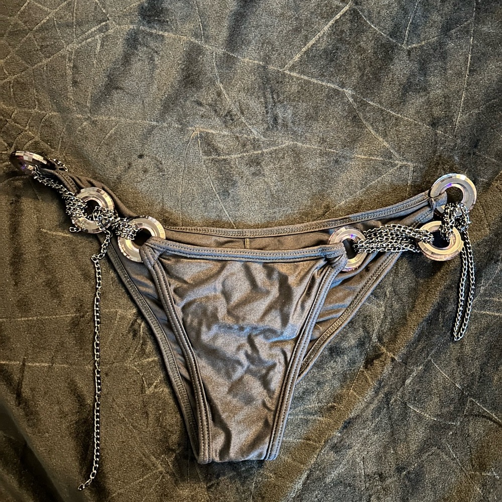 Black chain bikini bottom